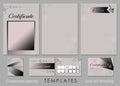 Set Make up elements for corporate identiti. Digital geometric Make-up certificate, price list, buisenes card and gift Royalty Free Stock Photo