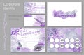 Set Make up elements. Multicolor colorful Make-up certificate, buisenes card and gift or bonus card for an educational Royalty Free Stock Photo