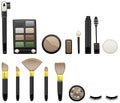 Set of makeup accessories on white background Royalty Free Stock Photo