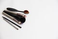 Set of makeup brushes on a white background Royalty Free Stock Photo