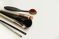 Set of makeup brushes on a white background Royalty Free Stock Photo