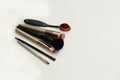 Set of makeup brushes on a white background Royalty Free Stock Photo