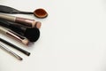 Set of makeup brushes on a white background Royalty Free Stock Photo