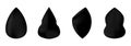 Set makeup sponge. Black sponge for blending foundation, foundation sponge isolated on white background Royalty Free Stock Photo