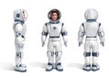 Set of male astronaut 3d illustration