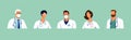 Set of male and female characters of doctors. Surgeons, doctors, nurses. Conceptual illustration, hospital medical team Royalty Free Stock Photo