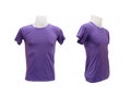 Set of male tshirt template on the mannequin on white background