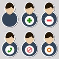 Set of male user icons