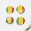 Set of MALI flags round badges