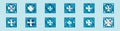 Set of maltese cross cartoon icon design template with various models. vector illustration isolated on blue background Royalty Free Stock Photo