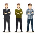 Set of man in different clothes