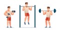 Set of man doing gym exercises Royalty Free Stock Photo