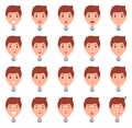 Set of Man Faces, Character Constructor Emotions