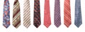 Set of man's ties isolated Royalty Free Stock Photo