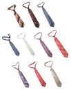 Set of man's ties isolated