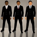 Set of man in suit avatars