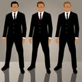 Set of man in suit avatars