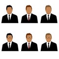 Set of man in suit avatars