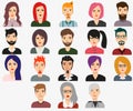 Set of man and woman avatars for web background design