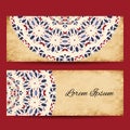 Set of Mandala banners design. Vintage decorative elements Royalty Free Stock Photo