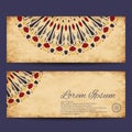 Set of Mandala banners design. Vintage decorative elements Royalty Free Stock Photo