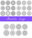 Set of 26 mandala design, circle ornament