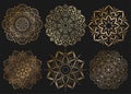 Set of mandala with floral ornament pattern,Vector mandala relaxation patterns unique design with nature style, Hand drawn pattern