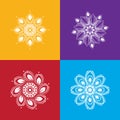 Set Mandala Flower design