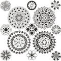 A set of of mandalas Royalty Free Stock Photo