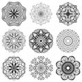 Set of mandalas Royalty Free Stock Photo