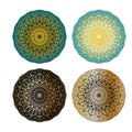 Set of mandalas. Decorative round ornaments. Anti-stress therapy, Yoga, meditation Royalty Free Stock Photo