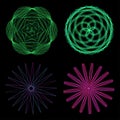 Set of mandalas. The ornament, a circular geometric pattern, frames, spirogram. Royalty Free Stock Photo