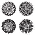 Set of Mandalas round decoration spiritual mindful art therapy and vector design decoration