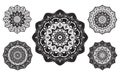 Set of Mandalas round decorative for spiritual mindful art therapy vector design decoration