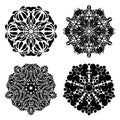 Set Mandalas. Round Ornament Pattern. Vector illustration Royalty Free Stock Photo