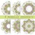 Set mandalas. Round Ornament Pattern. Vintage decorative elements. Royalty Free Stock Photo