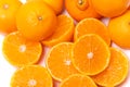 Set of Mandarin Oranges Cut in Half