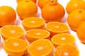 Set of Mandarin Oranges Cut in Half