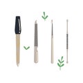 A set of manicure accessories for a zero waste lifestyle. Vector illustration in a flat style Royalty Free Stock Photo