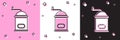 Set Manual coffee grinder icon isolated on pink and white, black background. Vector Illustration Royalty Free Stock Photo