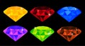 Set of many-coloured gems