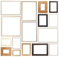Set of many different frames isolated on white Royalty Free Stock Photo