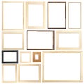 Set of many different frames isolated on white Royalty Free Stock Photo