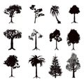 set of many types of trees