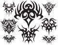 Set of Maori tribal tattoos vector illustration poster template Royalty Free Stock Photo