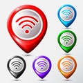 Set of Map Location WIFI icons.