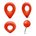 Set of map markers, map pin icons, 3d vector pointers for geo location isolated on white background Royalty Free Stock Photo