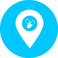 Set of map pin pointer in blue circle icon. Element of map point for mobile concept and web apps. Icon for website design and app Royalty Free Stock Photo