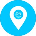 Set of map pin pointer in blue circle icon. Element of map point for mobile concept and web apps. Icon for website design and app