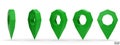 Set of map pointer isolated on white background. Green location pin or navigation. 3D Locator mark of map pointer, symbol,